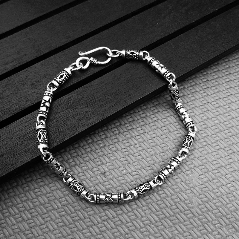 Sterling Silver Finished SUNFLOWER Prismatic Thai Silver Bracelet Ethnic Style