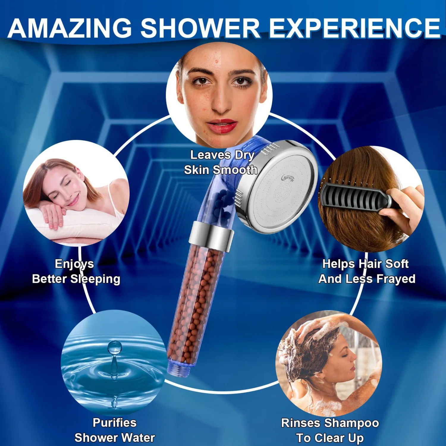 Removable And Washable Anion Three-gear Adjustable Handheld Shower Head