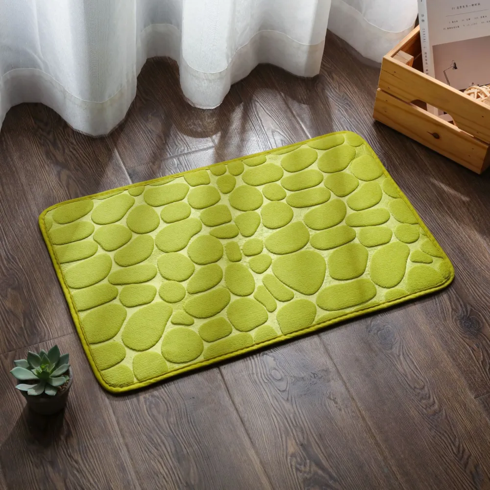 Coral Fleece Printed Solid Color Toilet Floor Mat