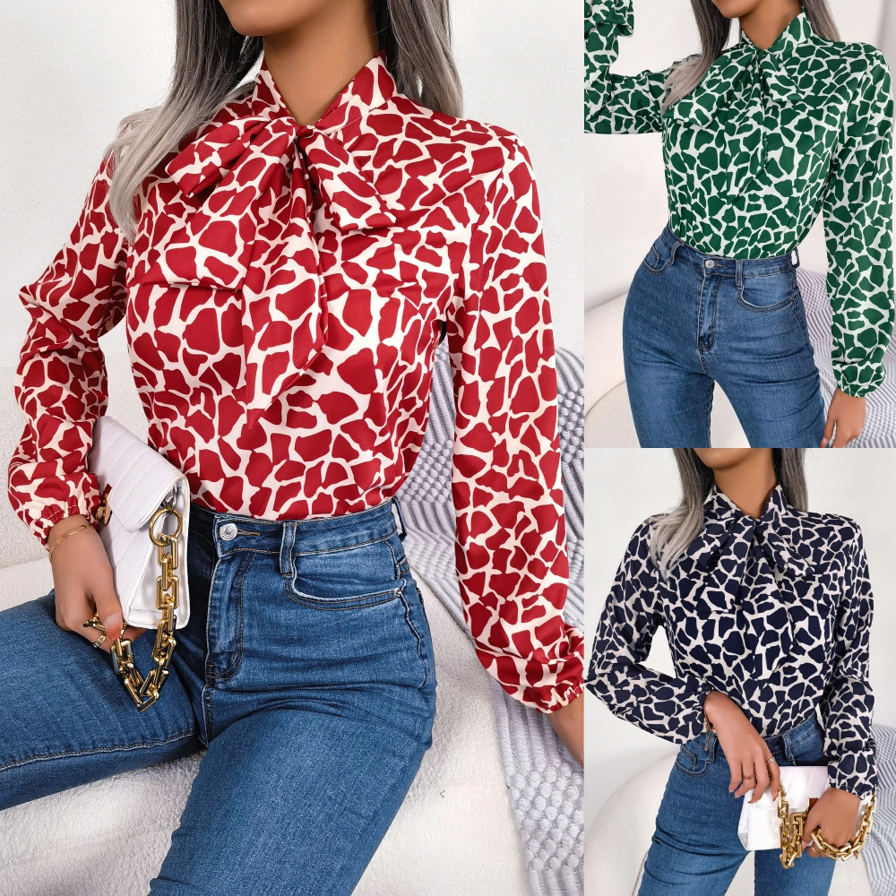 Women's Lantern Sleeve Chiffon Shirt Top