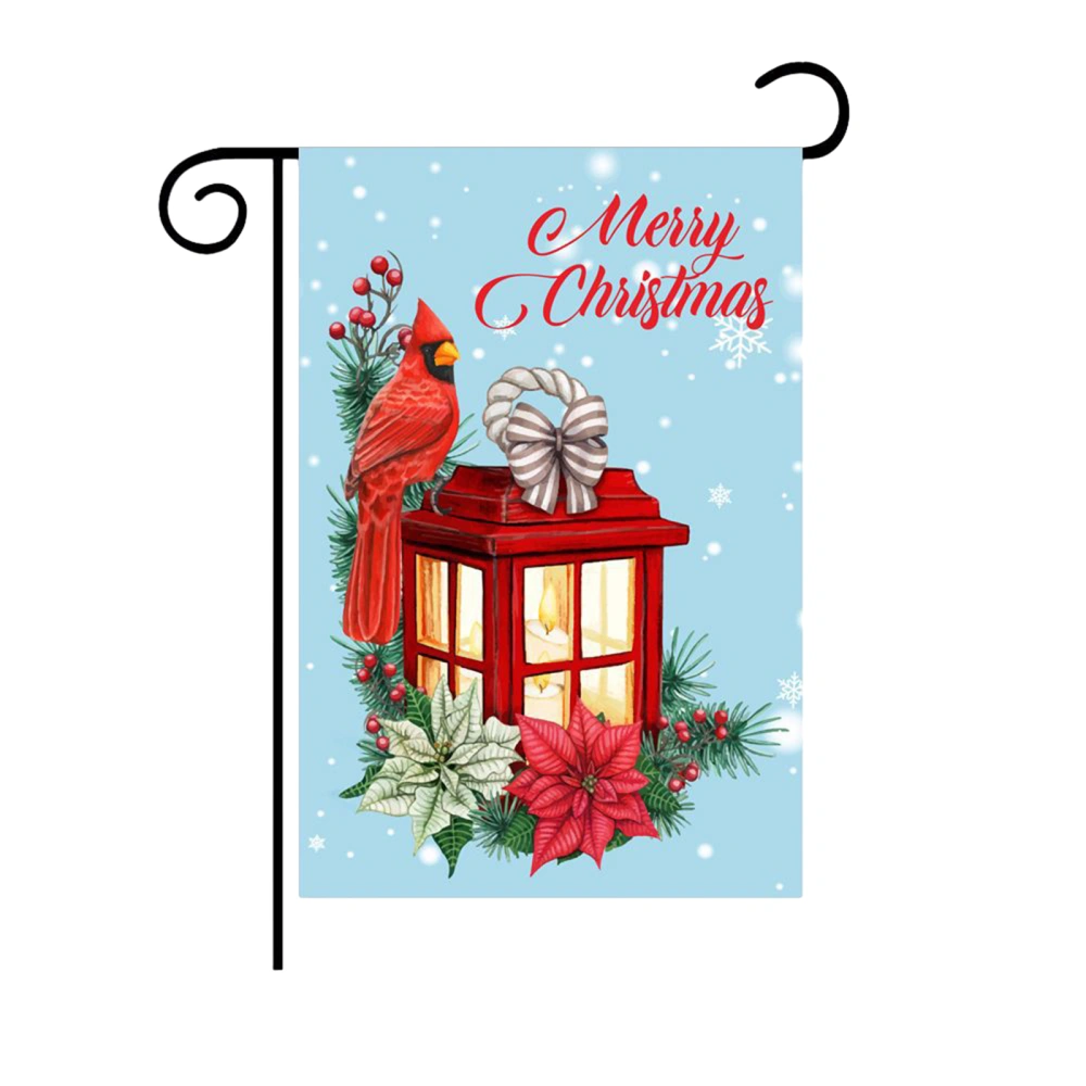 Christmas Garden Flag with LED Light, Cartoon Print Yard Banner