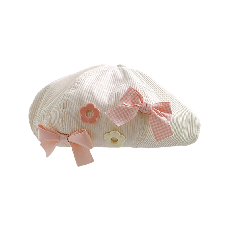 Women Sweet Beret, Bow Flower Decor Cap Personality Painter Hat