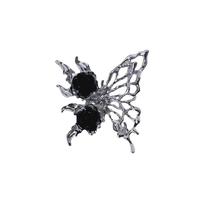 Large Roses Butterfly Rings Adjustable Aesthetic Ring for Women