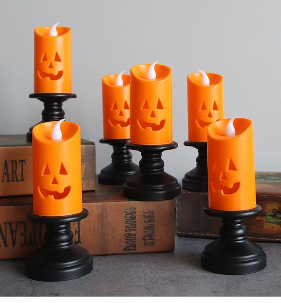 Halloween Candle Light LED Colorful Candlestick Table Top Decoration Pumpkin Party Happy Halloween Party Decor For Home