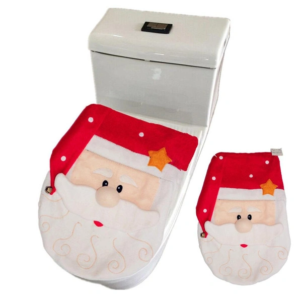 Christmas Santa Toilet Seat Cover Creative Toilet Lid Covers Bathroom Decoration for Home Hotel 2024 New Year Gift SDK