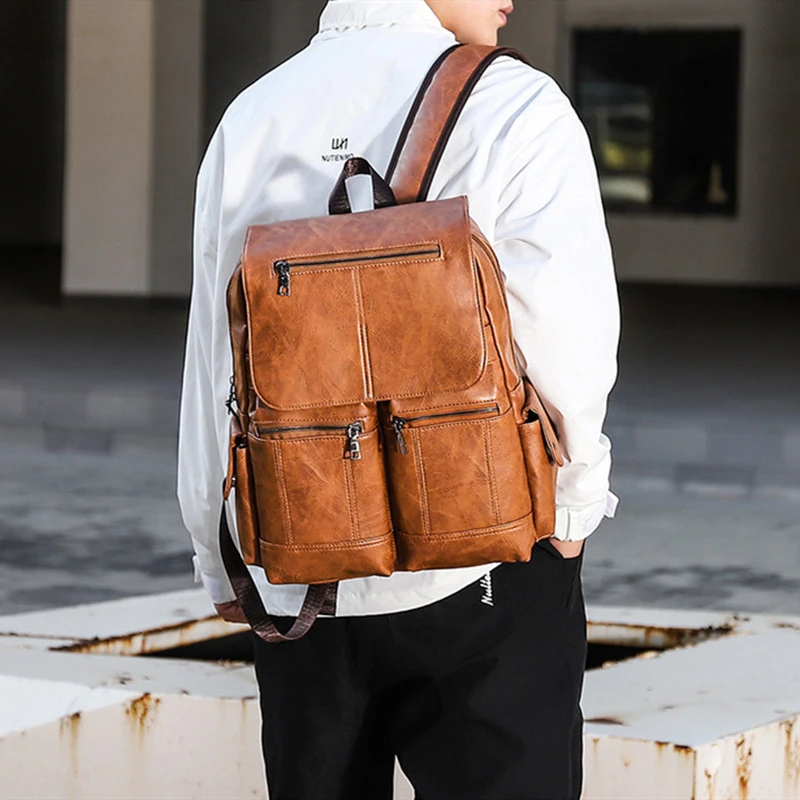 Men's Computer Bag Vintage Canvas Backpack