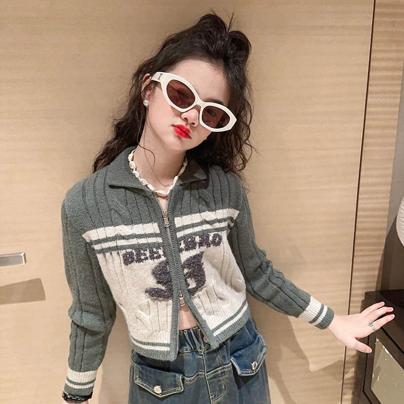 American-style Retro Style Fashionable Fashionable Design Double Zipper Sweater