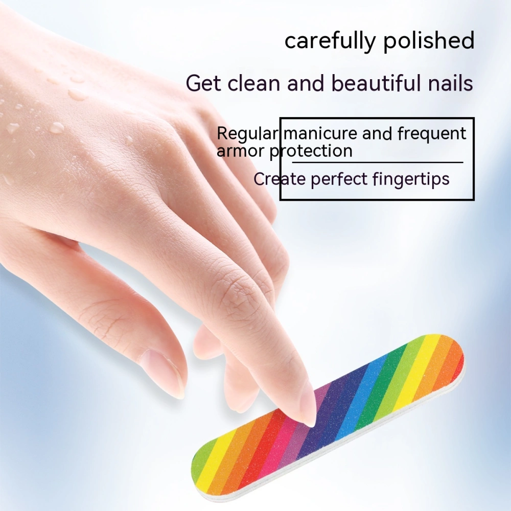 Double Sided Mini Rainbow Nail File Polishing Strip