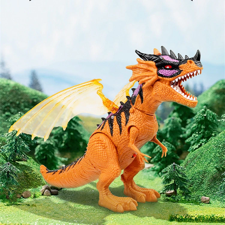 Electric Remote Control Dinosaur Children's Toy Simulation Overlord Dragon Sound Light Belt Spray