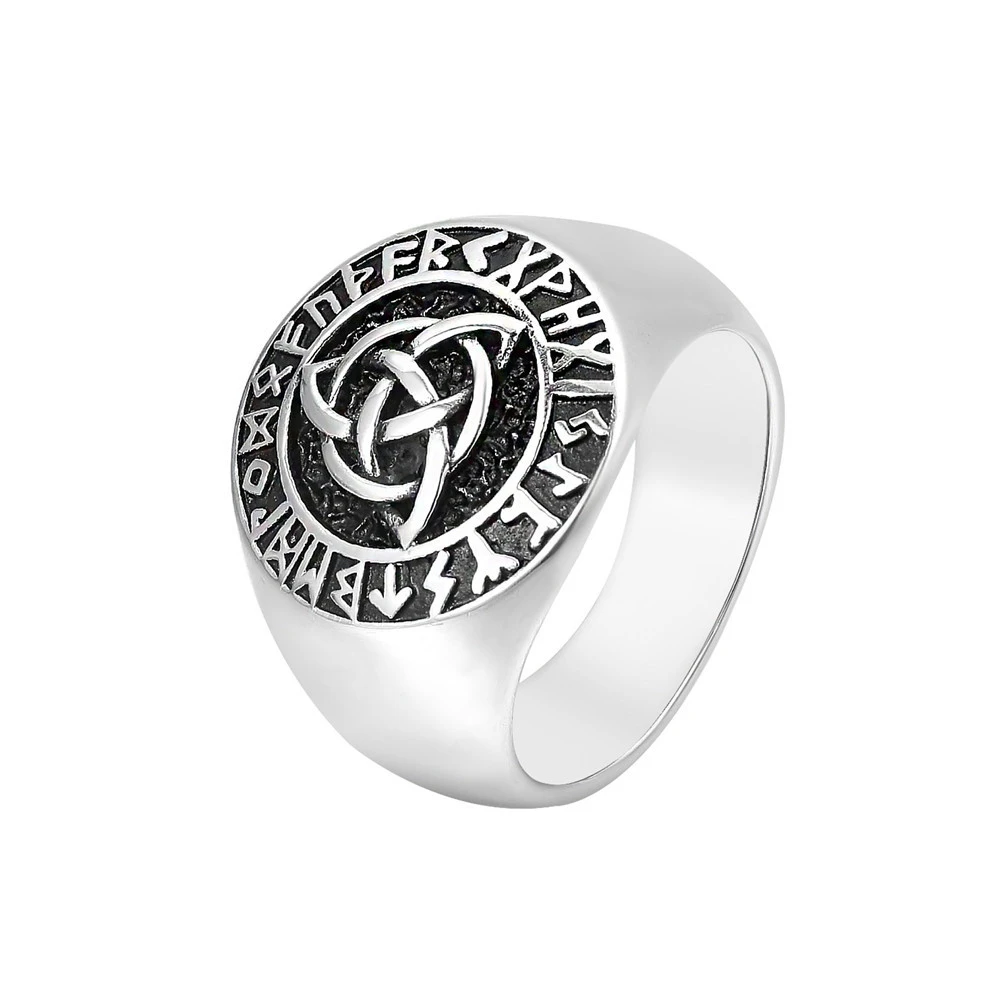 Ornament Retro Vikings Men's Titanium Steel Ring