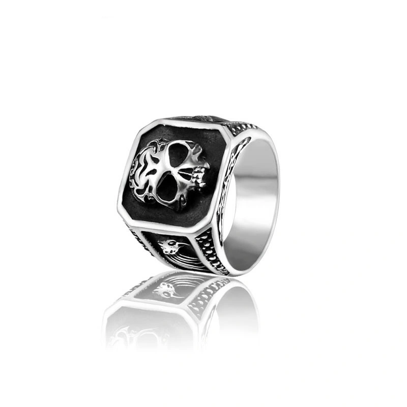 European And American Titanium Steel Skull Ring
