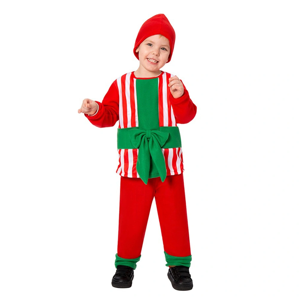 Kid Santa Claus Costume, Long Sleeved Tops with Pants and Hat