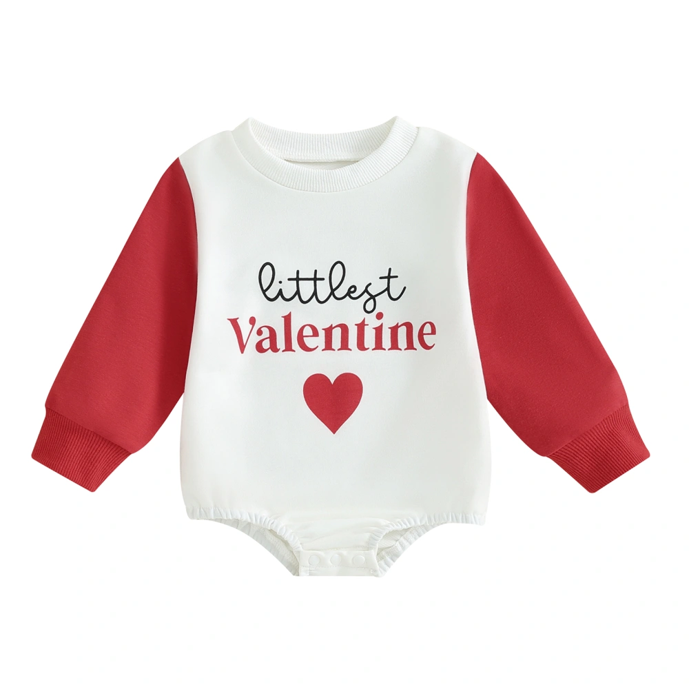 Baby Valentine's Day Jumpsuit Heart & Letter Print Long Sleeve Romper