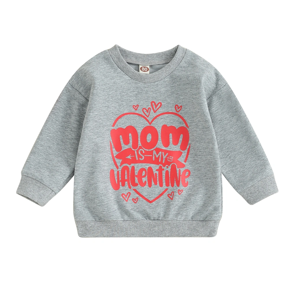 Baby Kids Sweatshirt, Long Sleeve Crew Neck Letters Print Hoodie