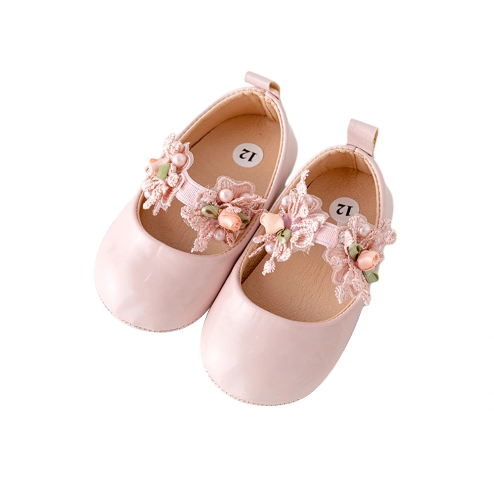 Baby Girl Premium PU Flats Infant Flower First Walker Crib Shoes