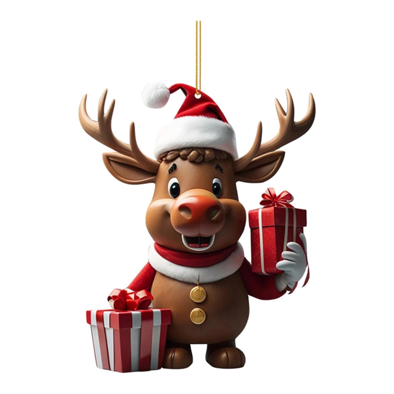 Christmas Tree Ornaments Funny Reindeer Hanging Decorations for Home
