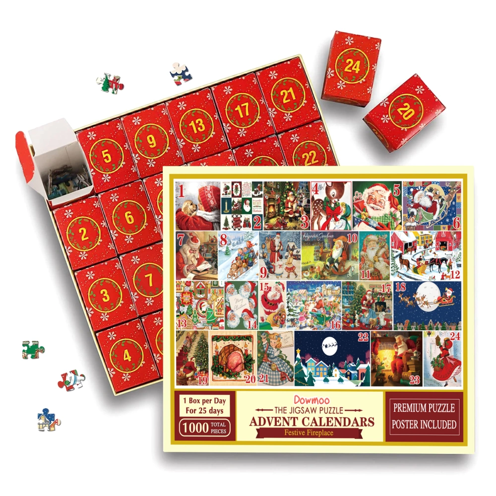 Kids Adults Calendar Christmas  Countdown Blind Box Puzzle Jigsaw