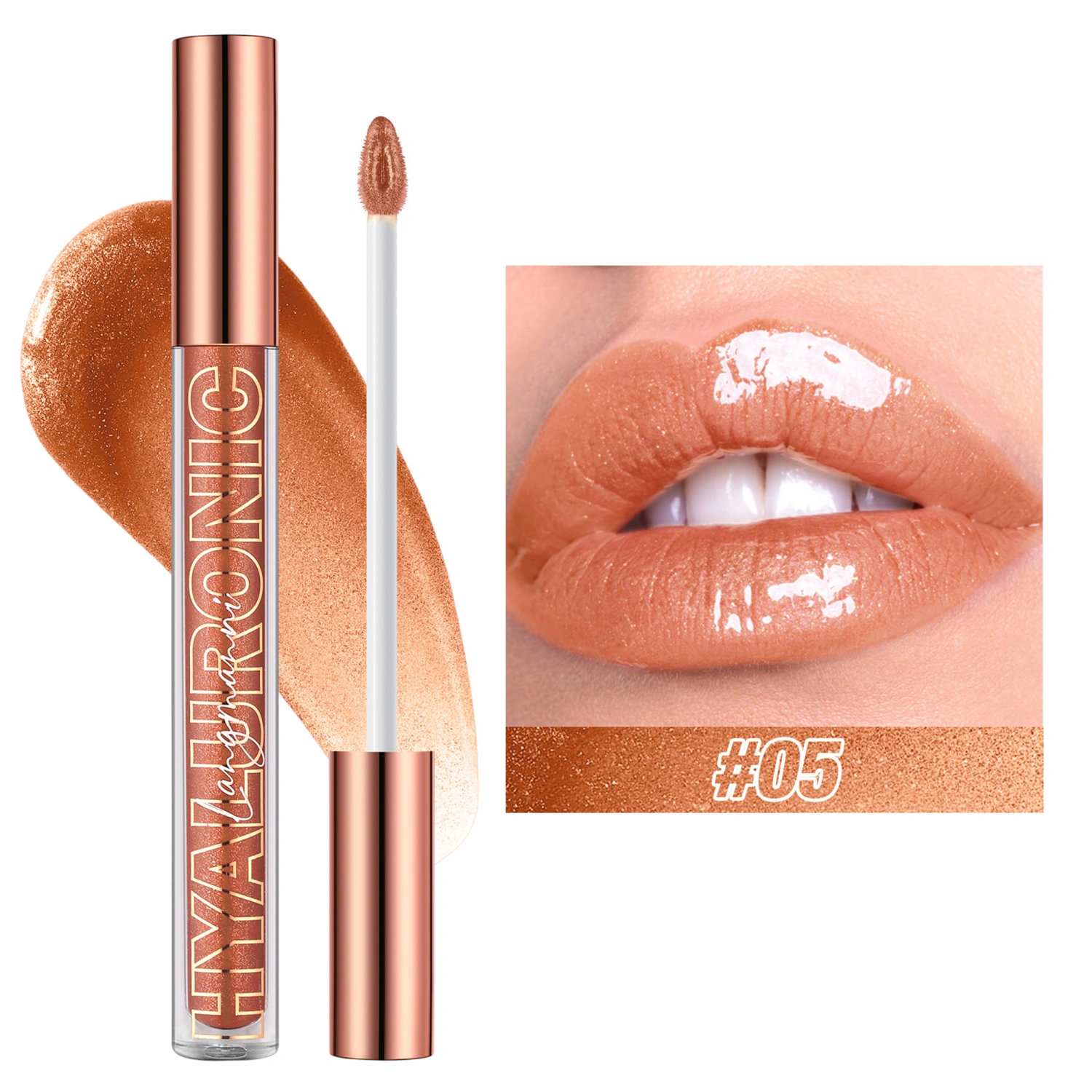 Hyaluronic Acid Lip Gloss, Moisturizing Glitter Lipsticks Cosmetics