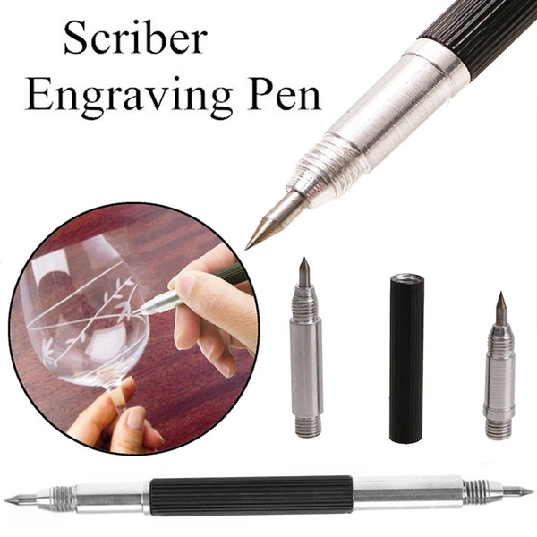 DIY Ceramics Engraving Tool Durable Anti Slip Handle Lettering Alloy Tip Double End Etching Pen Scriber Marking Engraving Tools