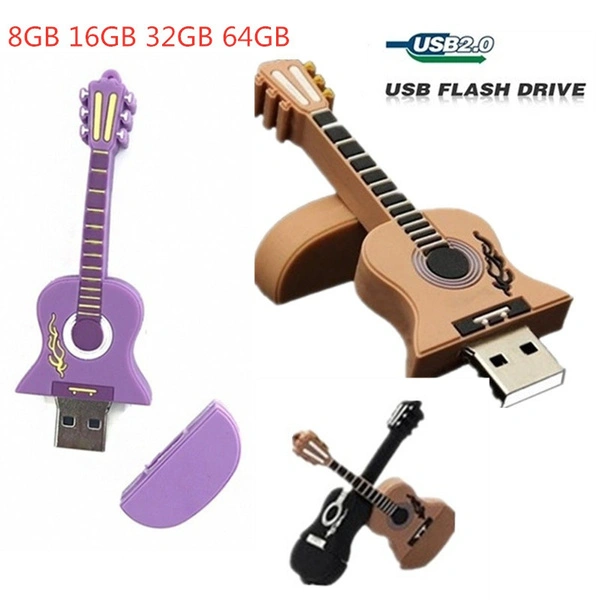 Fashion silicone case creative guitar U disk 8GB16GB32GB64GB storage device grand debut