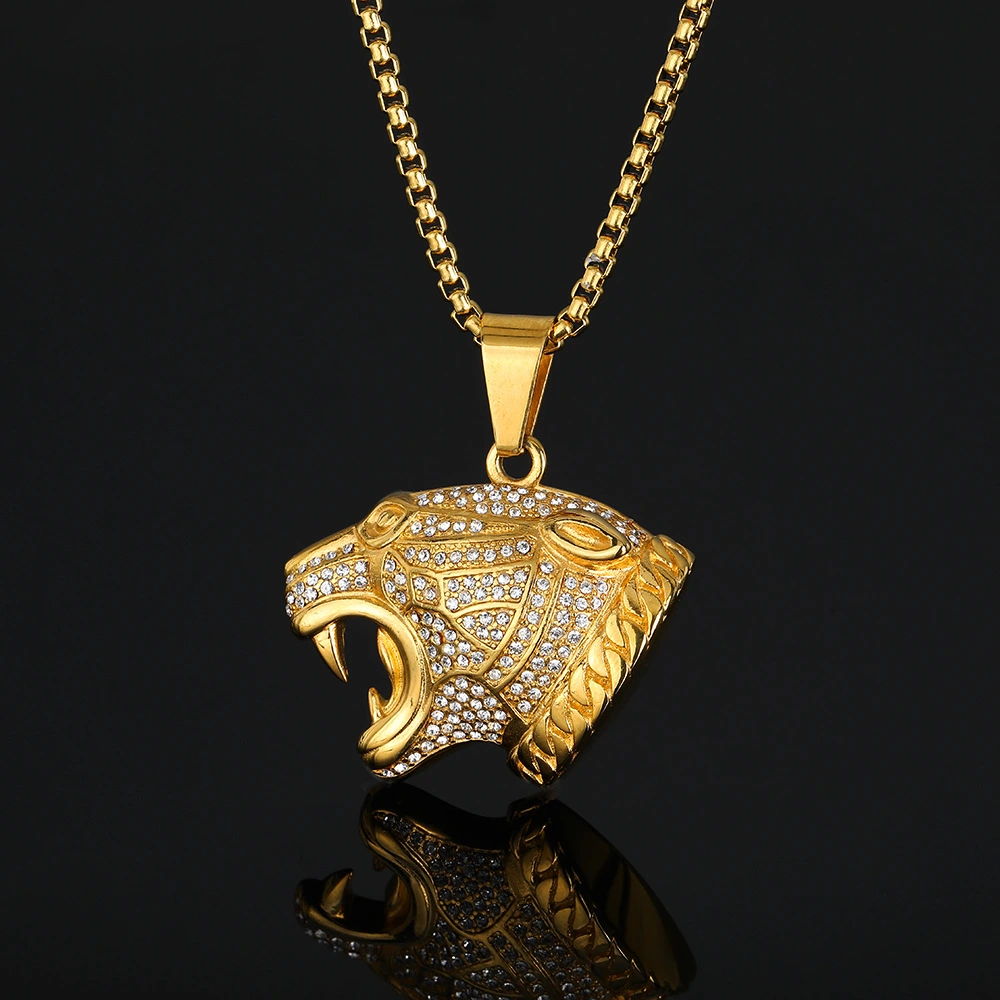 Leopard Head Pendant Stainless Steel Vacuum Plating