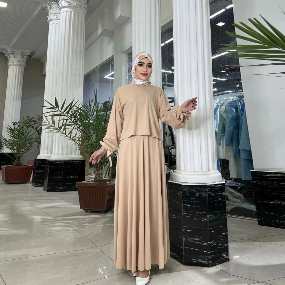Female Fashion Long Sleeve Half-length Dress Suit