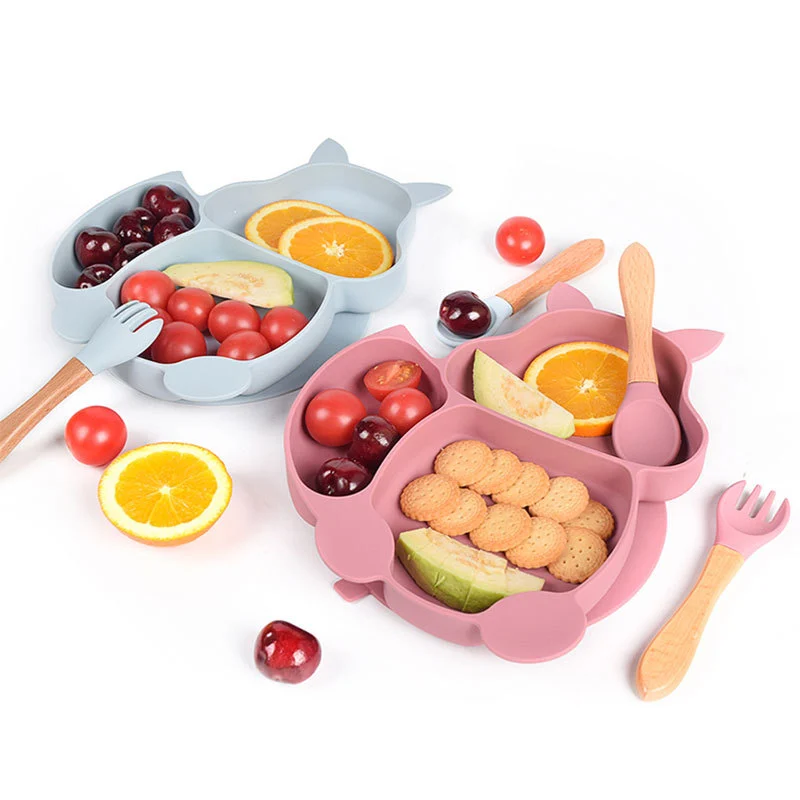 Silicone Children's Tableware Baby Feeding Complementary Food Training Set