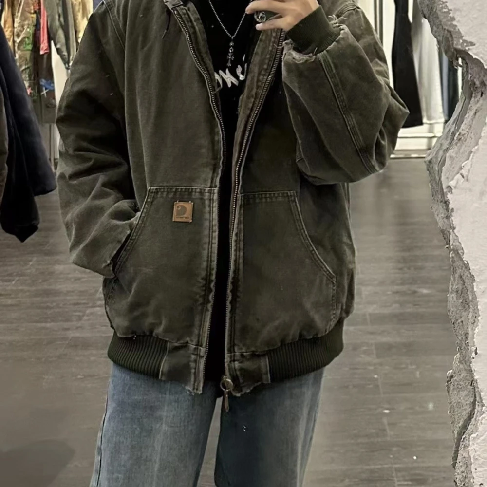 Men's Fashion Wash Distressed Hooded Zipper Jacket