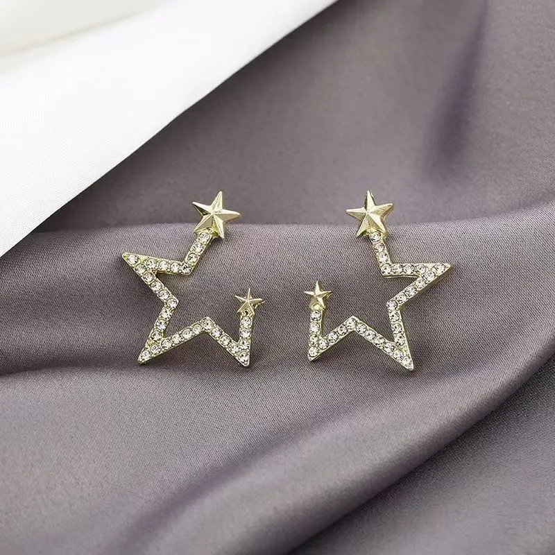 Special-interest Design Pentagram Stud Earrings Women