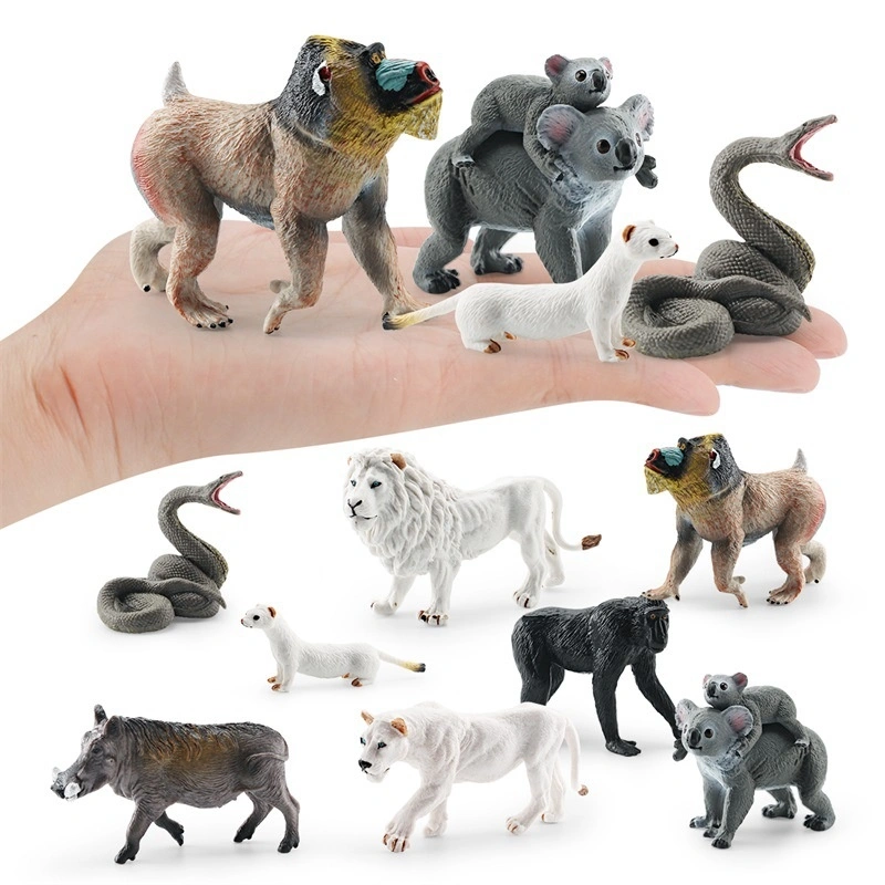 Simulation Forest Animal African White Lion Black Crown Macaque Ferret Manchuria Warthog Koala Python Model Toy