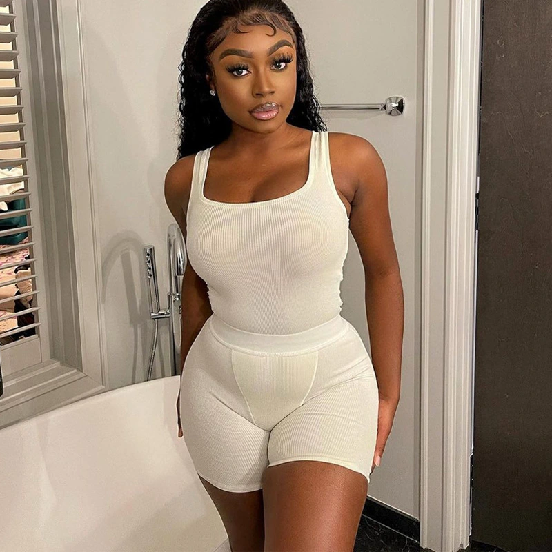 Fashion Short Vest Top Slim Shorts Sports Suit