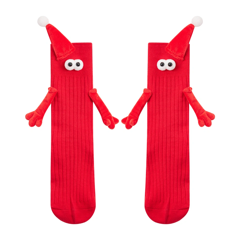 Holding Hands Socks Cute Soft Christmas Santa Hat Socks for Adult Kids