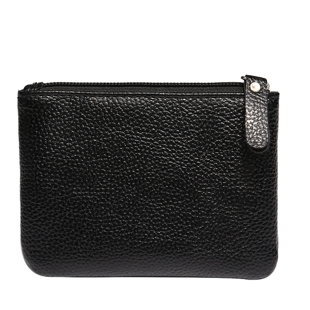 Portable PU Leather Coin Purse with Zipper for Credit Card Key