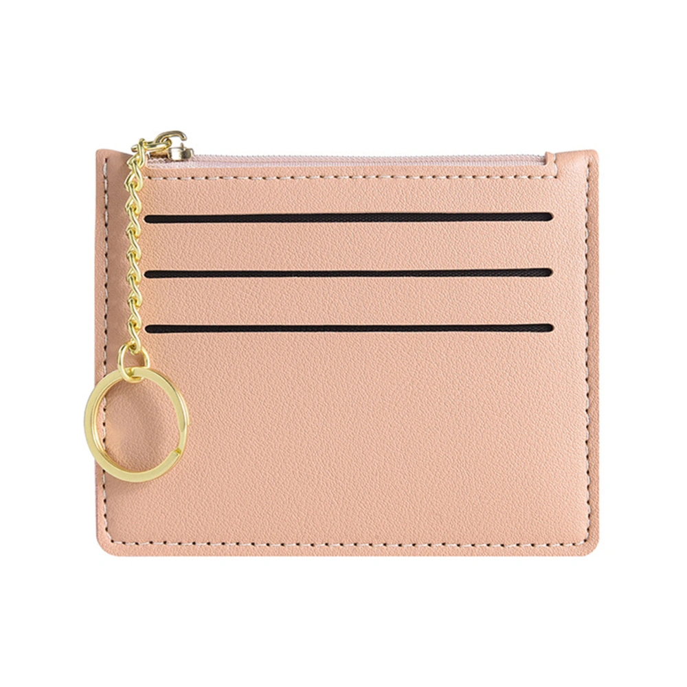 Women Wallet, PU Leather Zipper Closure Portable Card Holder Purse