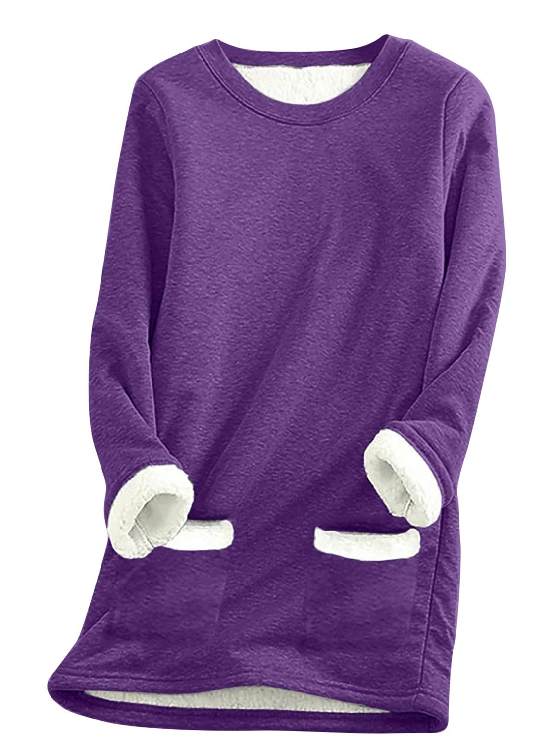 Women 2 Piece Tracksuits Fleece Warm Sweatshirt and Elastic Sweatpants