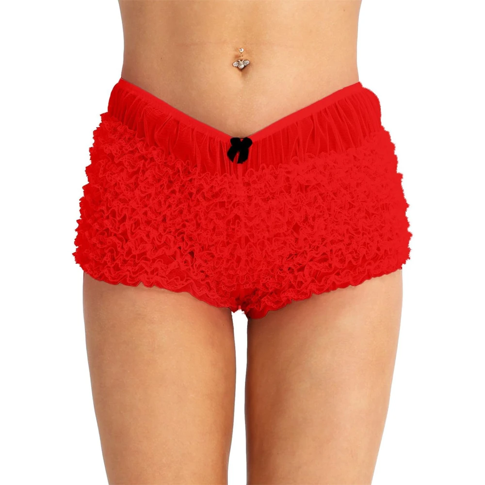 Women Lace Ruffled Shorts Casual Summer Elastic Waist Short Hot Pants 