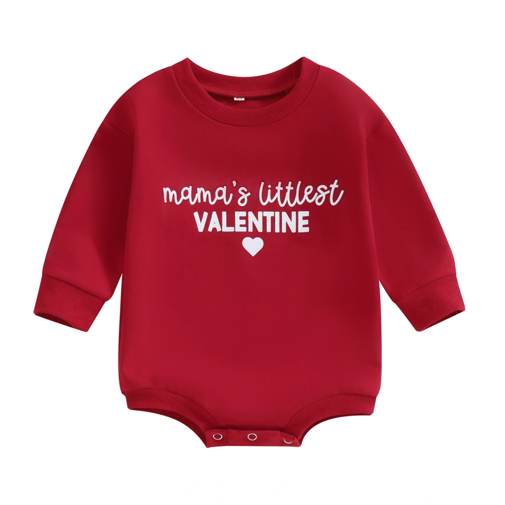 Toddler Baby Sweatshirt Romper Valentine's Day Letter Print Jumpsuit