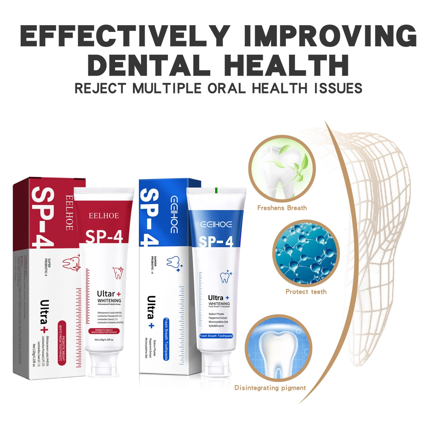 Stain Removal Breath Fresher Probiotic Tooth Care Toothpaste