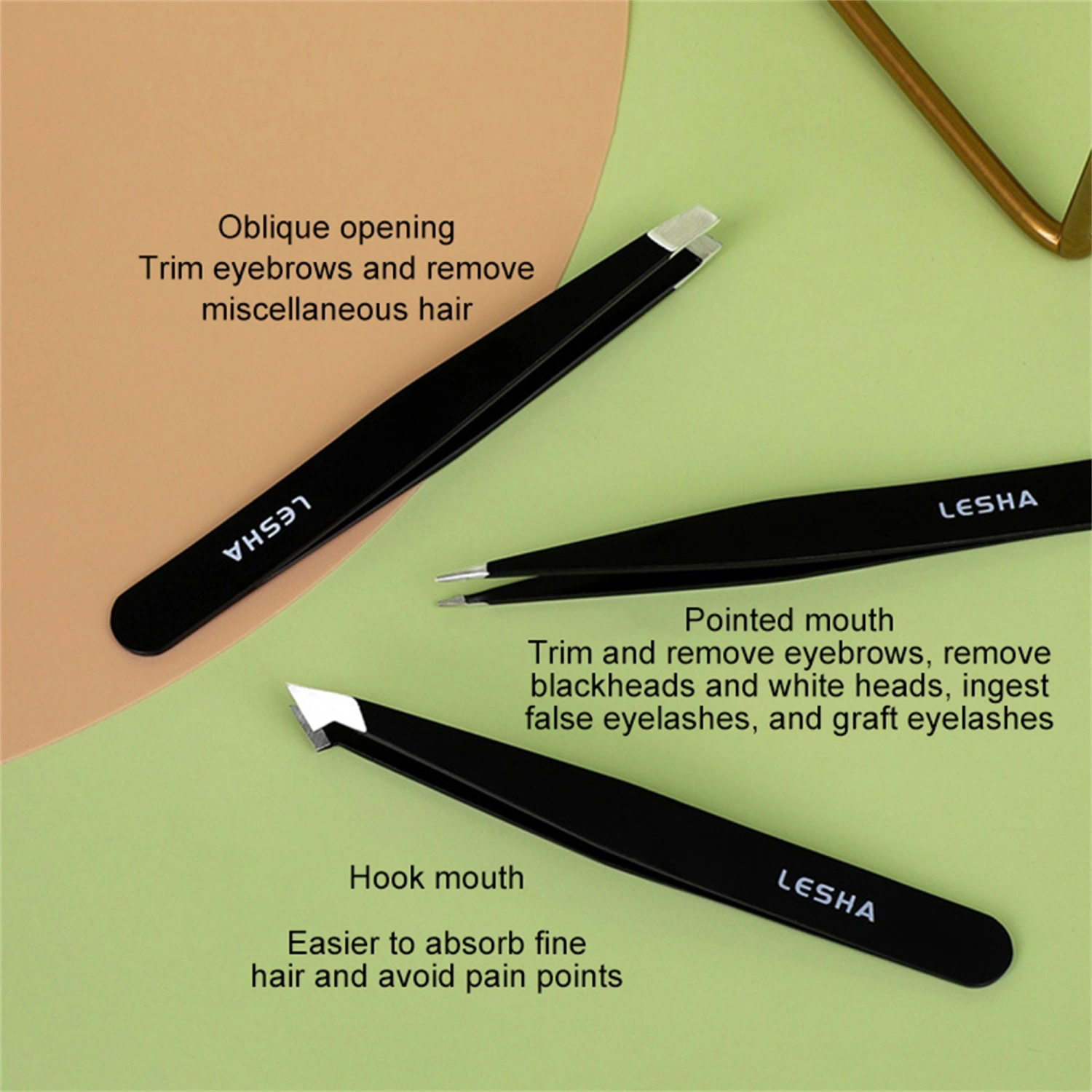 Professional Precision Tweezers Set Stainless Steel Eyebrow Tweezers 