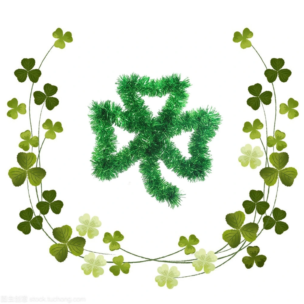 Irish Festival Scenes Decoration Green Shamrock Wreath Layout Props