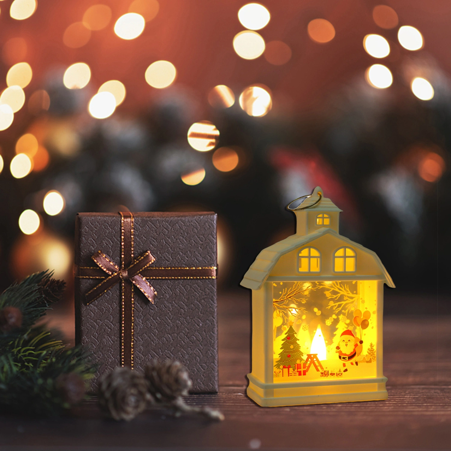 Christmas Vintage Lantern Portable Hanging Christmas Night Lights