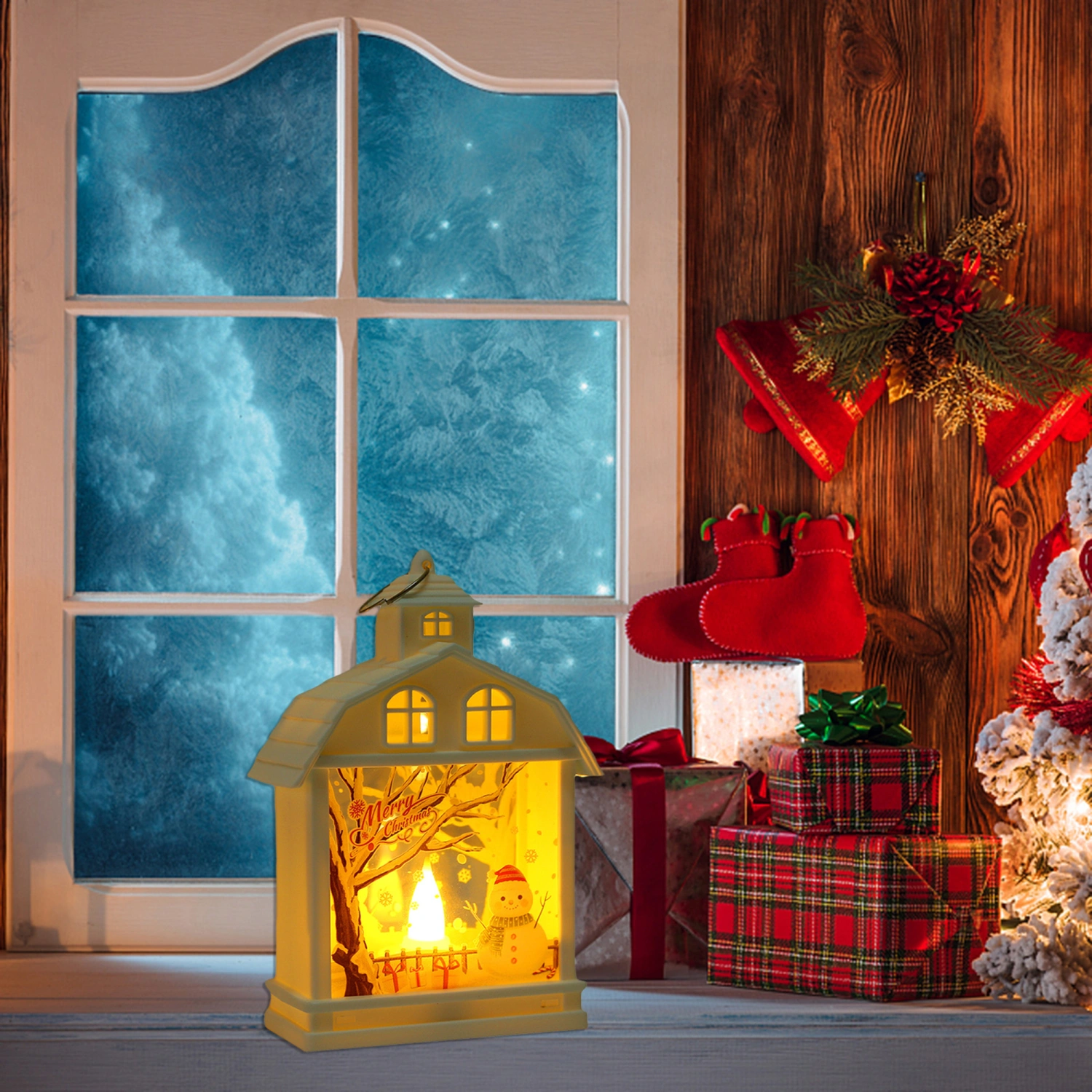 Christmas Vintage Lantern Portable Hanging Christmas Night Lights
