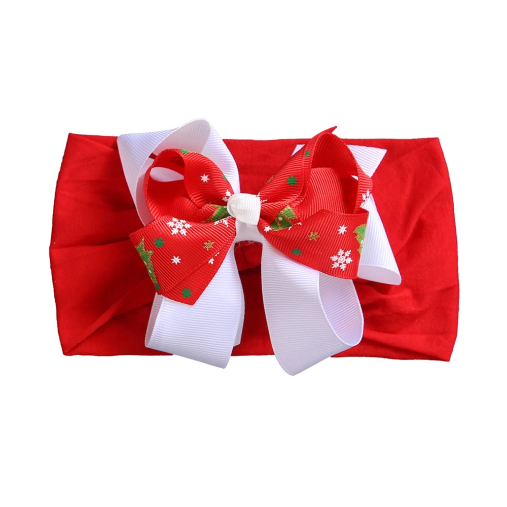 Baby Girls Christmas Headbands Cute Bow Elastic Hair Bands for Newborn