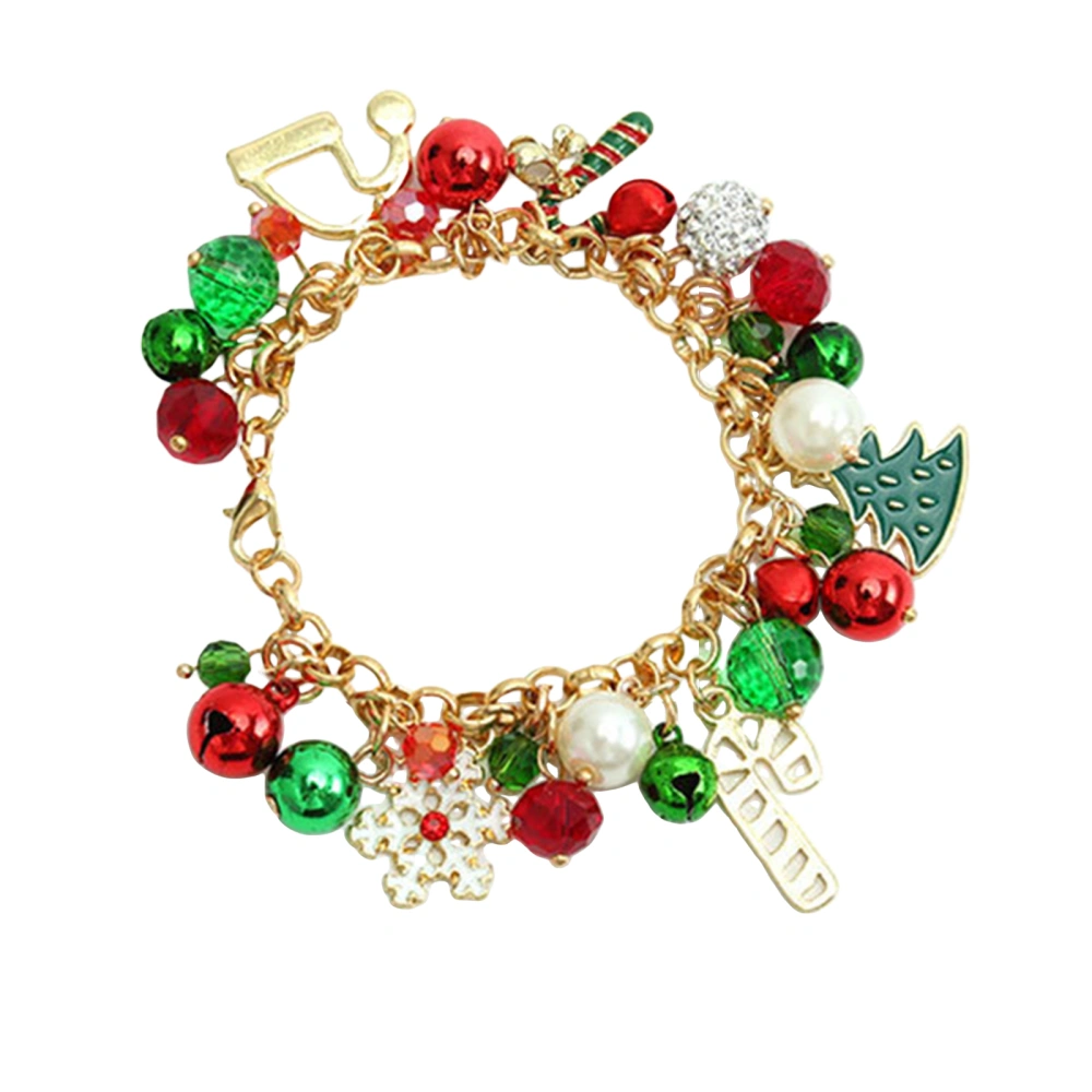 Women Plating Bracelet Christmas Pearl Bell Diamond Ball  Accessory