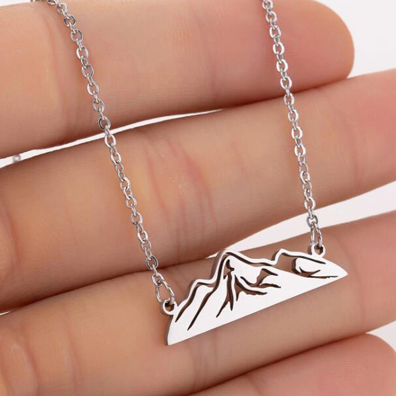 Women's Hollow Snow Mountain Pendant Necklace