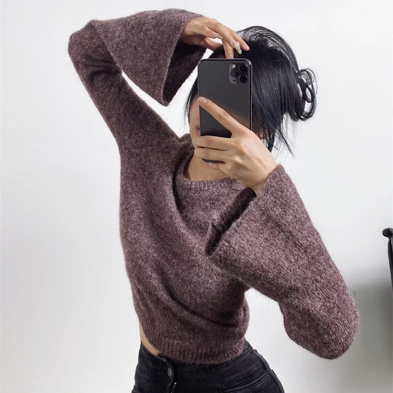 Fashion Design Horn Long Sleeve Sweater