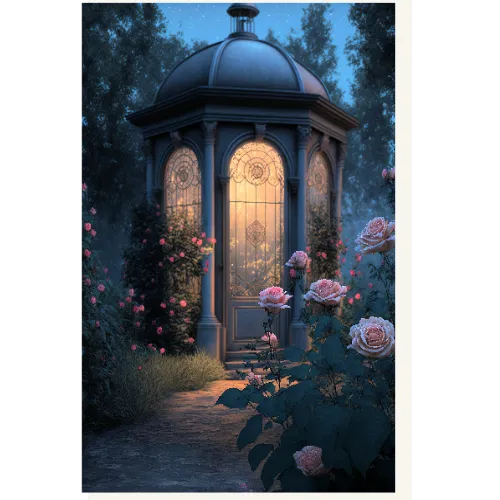 Old Rose Garden Oil DIY Painting