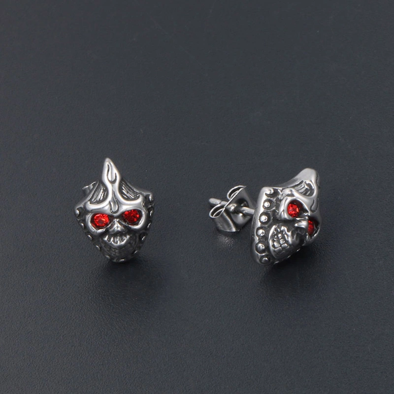 Halloween Retro Diamonds Red Eye Stud Earrings