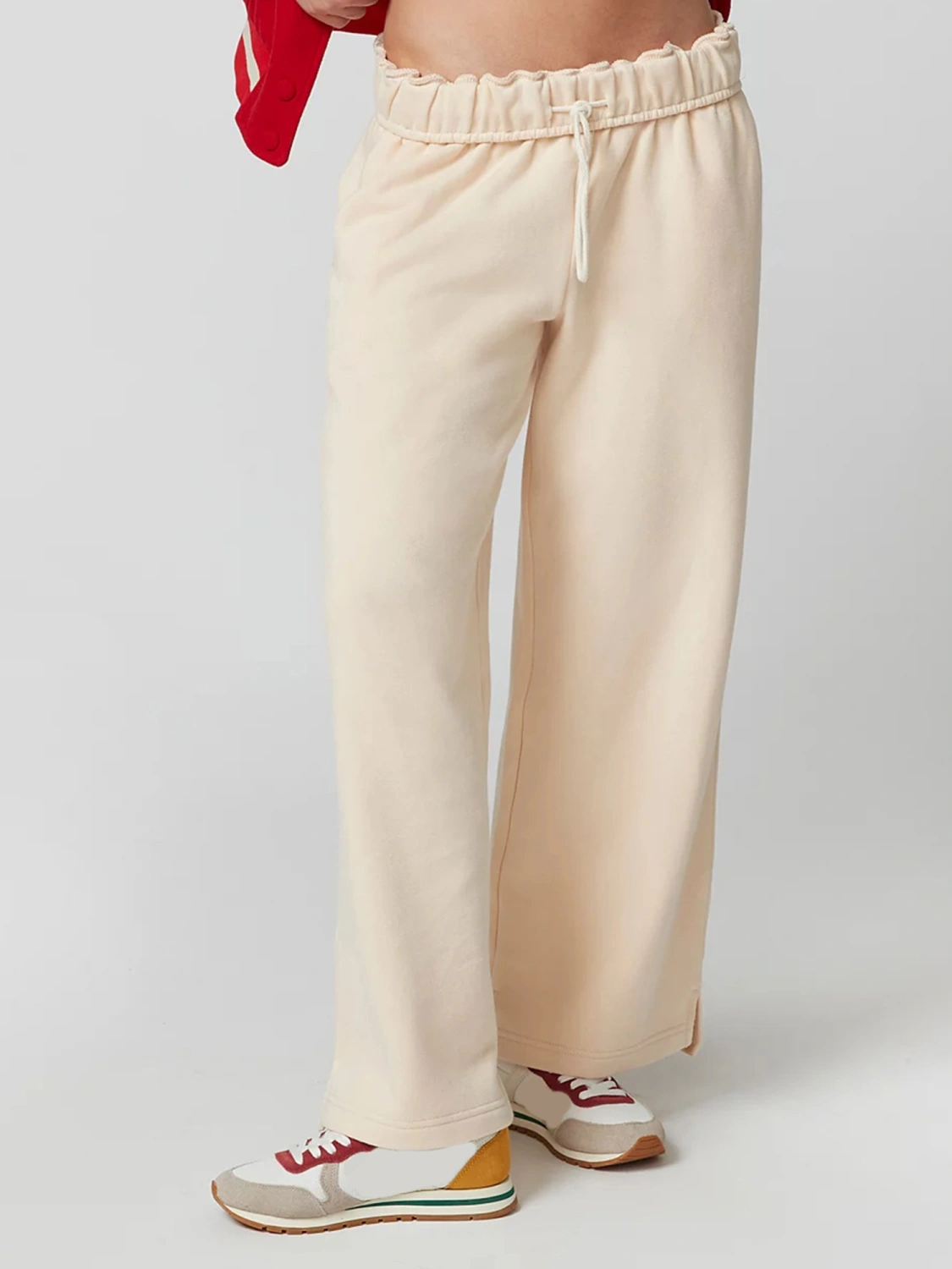 Women’s Low Waisted Split Flare Leg Elastic Drawstring Long Pants