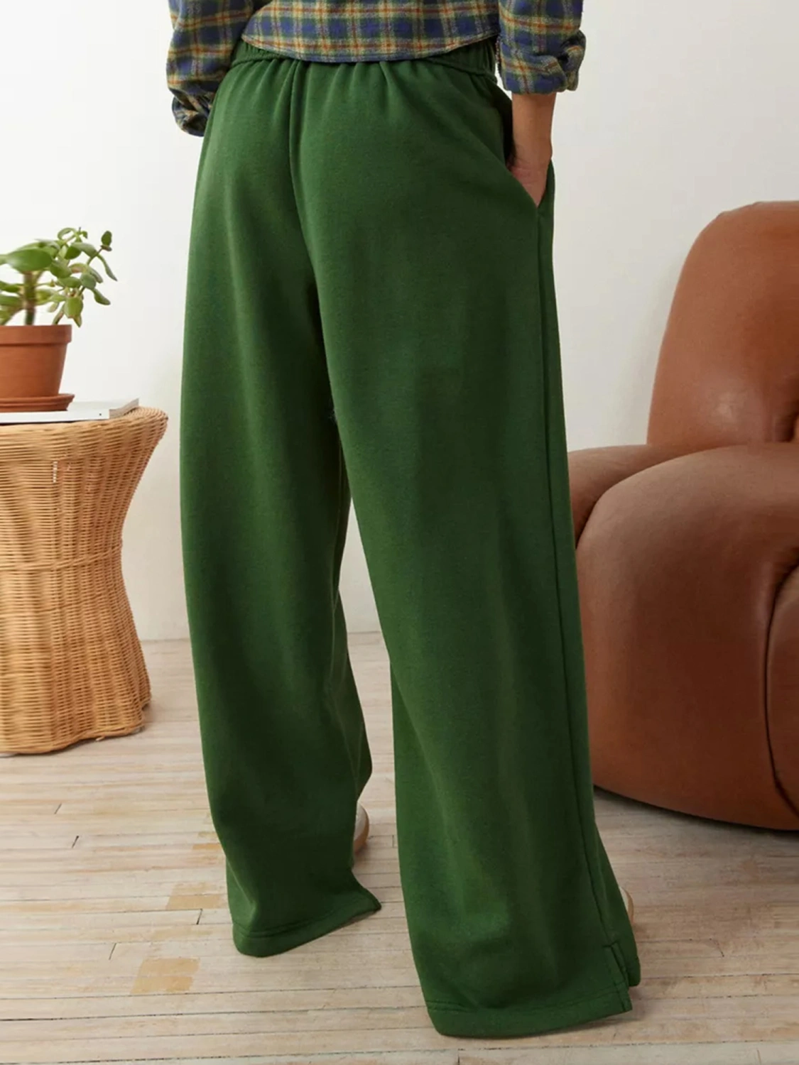 Women’s Low Waisted Split Flare Leg Elastic Drawstring Long Pants